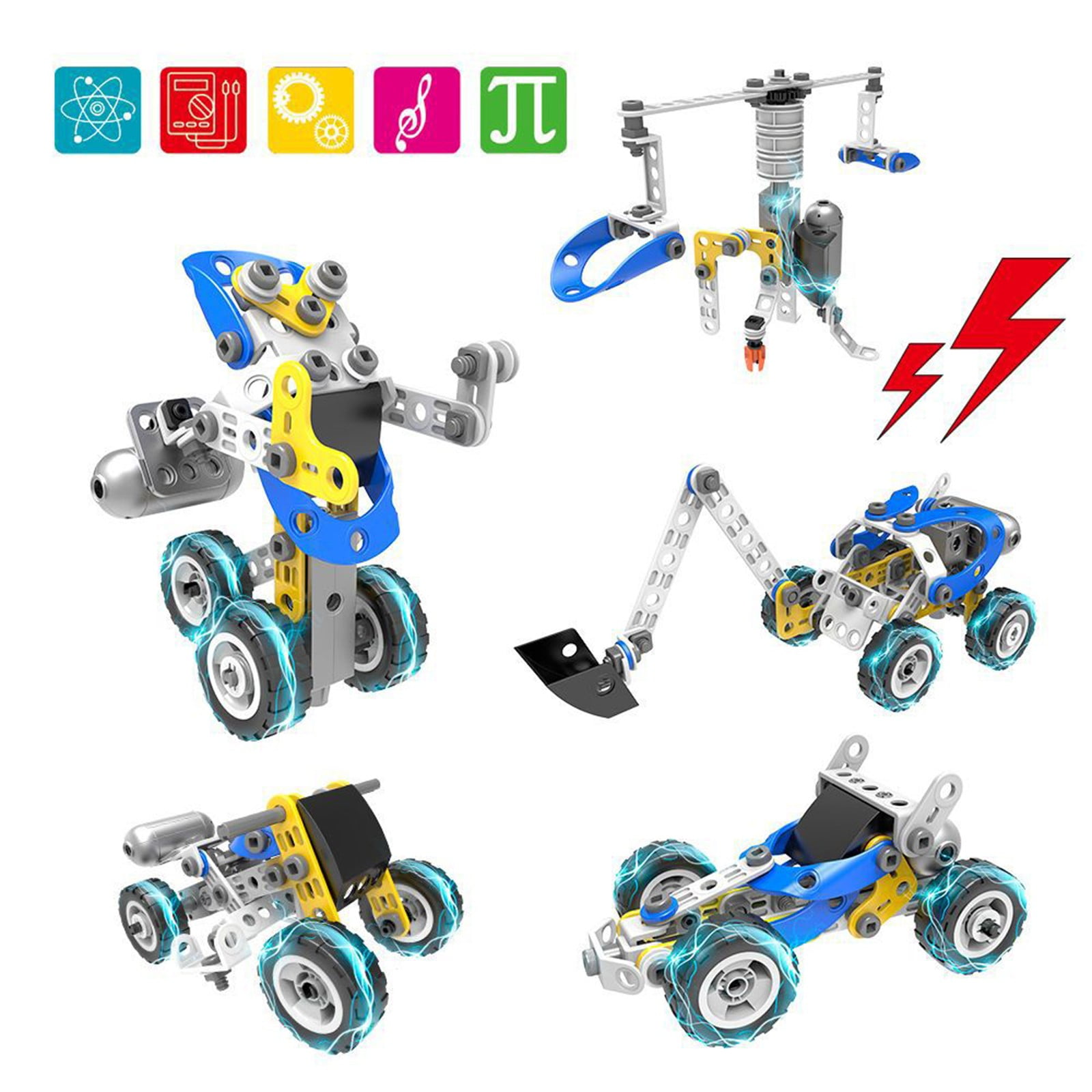 Building Kit Toys, Motorized Erector Sets for Kids Ages 4 5 6 7 8+,STEM Building Toys for Boys Girls 3-5 4-8 5-7 6-8 Year Old, Assembly Car Engineering Kit,Creative Educational Learning Toys
