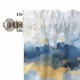 thumbnail image 4 of Watercolor Modern Art Curtain Valances Set Gold Blue Blooming Effect Kitchen Curtains 24&nbsp;inch Length Rod Pocket Valance and Tiers 3 Piece Set Small Bedroom Bathroom Laundry Decor, 4 of 9