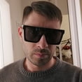 thumbnail image 2 of Men Women Retro Sunglasses Big Full Frame Dual Color Driving Riding Fashion Sun Glasses, 2 of 8
