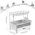 thumbnail image 2 of Dish Drying Rack Stainless Steel Dish Racks for Kitchen Counter Dish Drainers with Automatic Drainage Utensil Holder & Cups Holder Space Saving Kitchen Organizer, 2 of 7