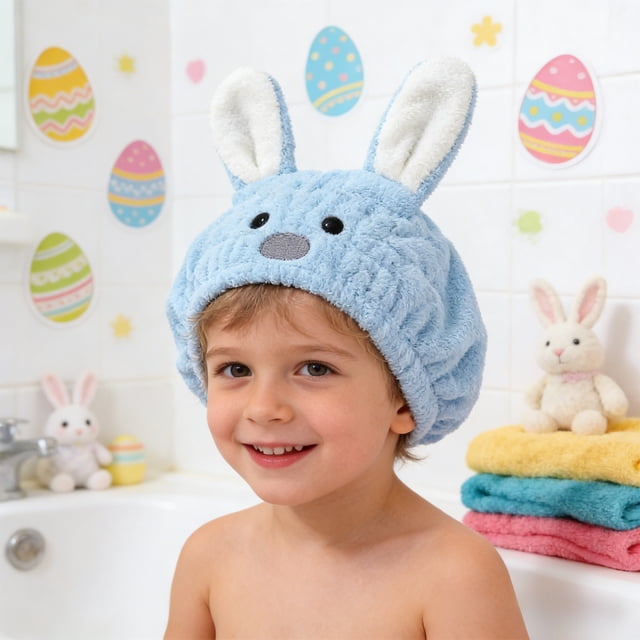 Thickened Fast Drying Shower Cap, Hair Drying Cap With High Absorbency, for Festive Holiday Decoration, Blue