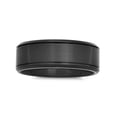 thumbnail image 3 of Men's Stainless Steel Black IP Satin Finish Wedding Band Ring, 8mm, 3 of 4