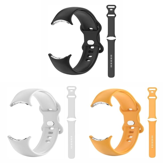 BXUXOHS (1Pack/3Pack) Elastic Silicone Band for Google Pixel Watch Bands for Women Men, No Gap Adjustable Sport Wristbands Strap Accessories for Google Pixel Watch