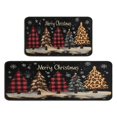 thumbnail image 2 of Kitchen Mat Set of 2 Non Skid Christmas Kitchen Mats for Floor,Buffalo Plaid Tree Merry Christmas Kitchen Runner for Bathroom,Room Bath (47x17+30x17 Inches), 2 of 7
