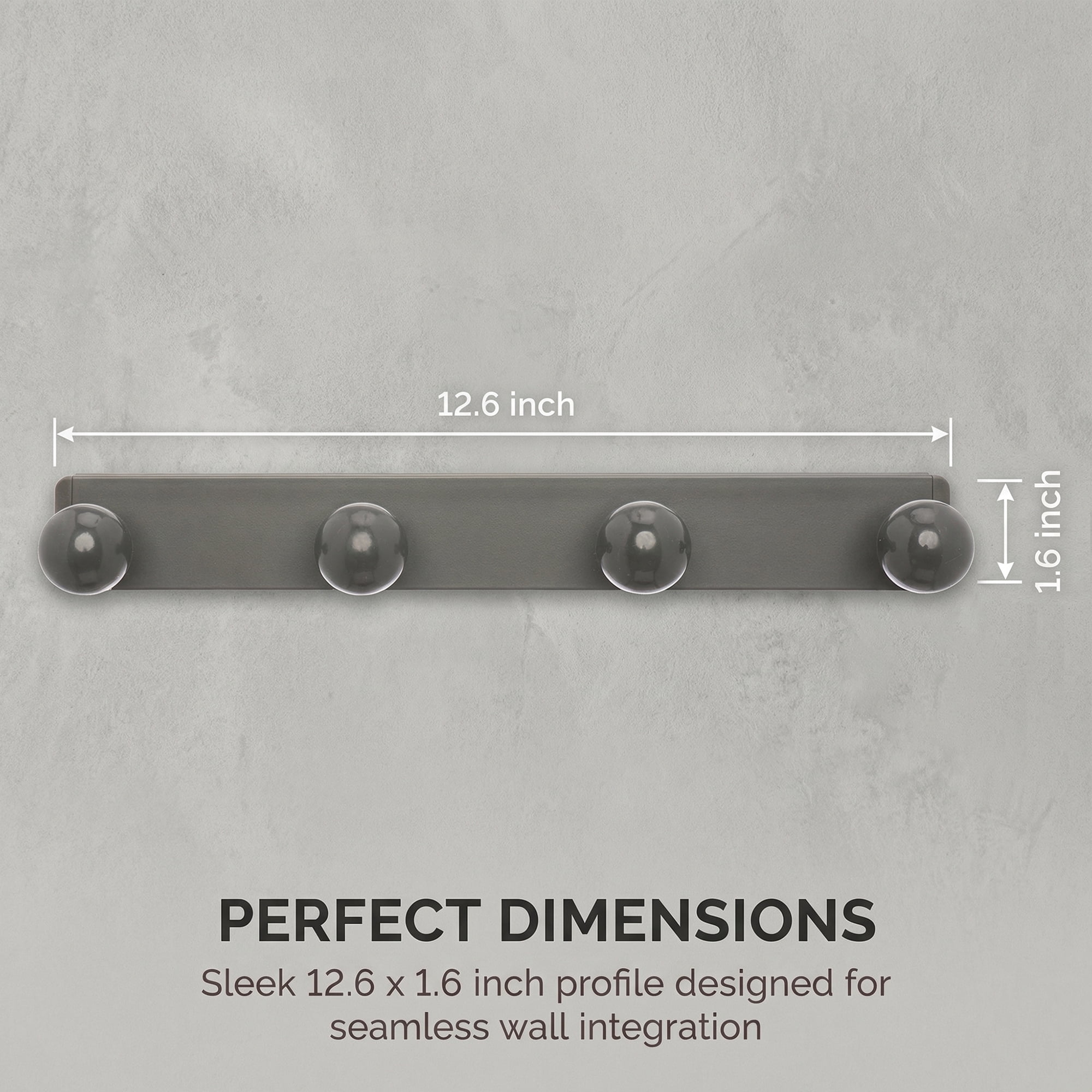 Unique Bargains Coat Rack Wall Mount Aluminum Wood Hook for Entryway Gray 12.6"x1.6"