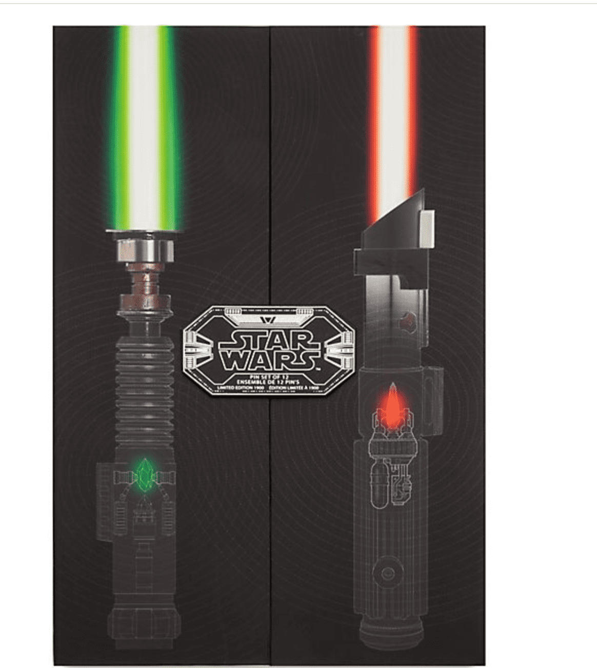 【STAR WARS】Pins Limited Edition Disney Store Star Wars Lightsabers Limited Edition Pin Set
