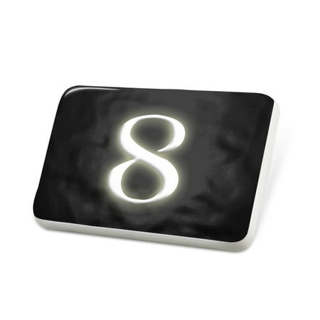 Porcelein Pin 8 black characters, letter Lapel Badge – NEONBLOND