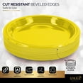 thumbnail image 4 of Disposable Plastic Plates Yellow, 10.4 Inches Plastic Dinner Plates, Strong and Sturdy Disposable Plates for Party, Dinner, Holiday, Picnic, or Travel Party Plates, Pack of 50 - By Amcrate, 4 of 6