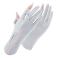 thumbnail image 1 of Hukapapa 1 par de guantes de protección solar de verano para mujer que conducen a caballo pantalla táctil de seda de hielo anti-UV antideslizante alargada, gris claro,, 1 of 5
