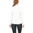 thumbnail image 3 of Moa Collection Women's Long Sleeve Draped Neck Open Front Waist Length Solid Cardigan, 3 of 4
