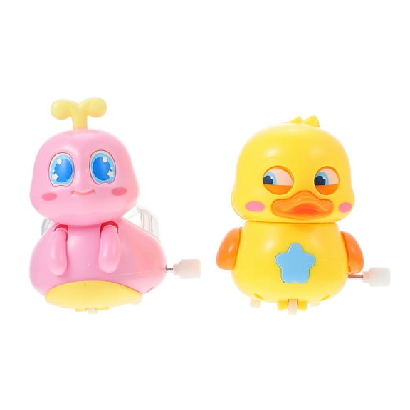 BESTYASH 2Pcs Duck and Snail Wind Up Walking Toys Assorted Color Plastic Inertial Winding For Playtime