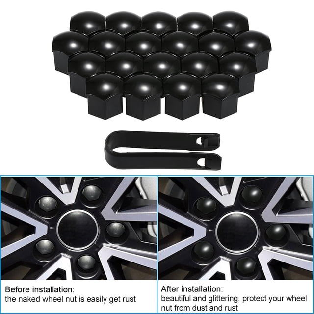 Couvre-roue, Couvre-Roues Universels 17mm, Capuchons de Roue 17mm à Vis 20 Pcs Universels 17mm Ajcoflt Huiop, Couvre-Roue 20 Pcs Eryue, Capuchons de Roue à Vis