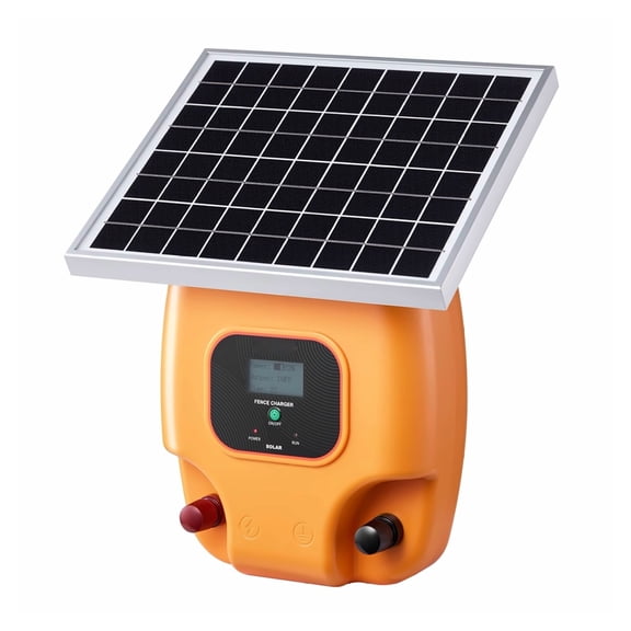 Solar Fence Charger, 0.6J 8kV Electric Fence Kit, 1.86 Miles Range, Solar Powered Livestock Fence, Poultry Garden Protection, 4-5 Day Runtime