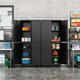 thumbnail image 3 of Fesbos 73" H Tall Storage Cabinets with Wheels, Black Rolling Heavy Duty Tool Cabinet with Adjustable Shelves&Lockable Doors, Garage Cabinets for Home,Kitchen, School, Office, 3 of 9