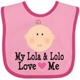 thumbnail image 3 of Inktastic My Lola and Lolo Love Me Girls Baby Bib, 3 of 4