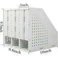 thumbnail image 2 of SHIQI-1Pcs Collapsible Plastic Magazine File Holder Vertical Binder Storage Organizer for Desk Sturdy Upright Desktop Magazine Organizer Folder Rack for Office School Home (3 Compartments, Gray), 2 of 4