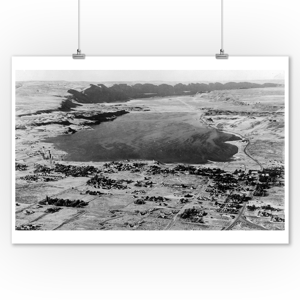 Soap Lake, Washington Aerial View of Soap Lake (9x12 Art Print, Wall