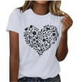 thumbnail image 4 of TaTaai Ladies' Valentine Heart Print Round Neck Short Sleeve Shirt, Valentine's Day Gift, Casual Festival Fashion Top Gift, 4 of 4