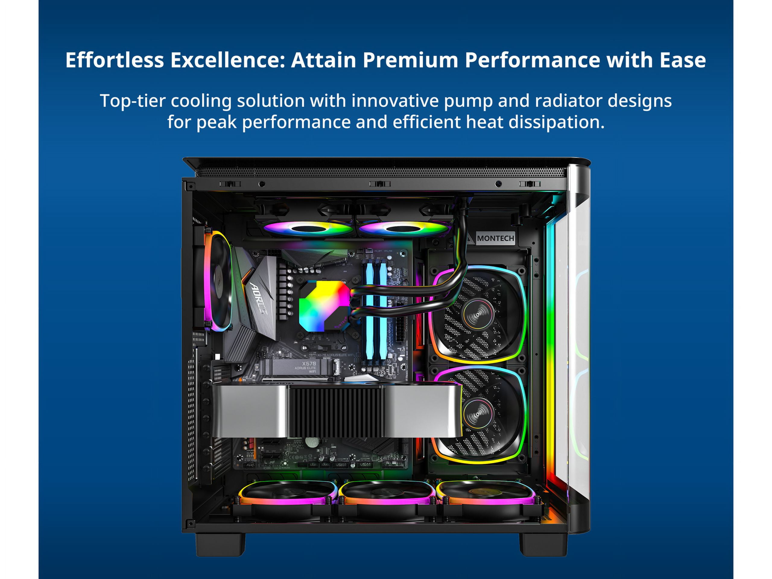 MONTECH HYPERFLOW HyperFlow ARGB 240 AIO CPU Liquid Cooler Black