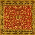 thumbnail image 1 of Ahgly Company Machine Washable Indoor Square Persian Yellow Traditional Area Rugs, 4' Square, 1 of 4