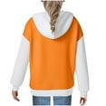 thumbnail image 7 of XUNKUSGA Hooded Sweatshirts 5-15 Yesrs Classic Waffle-Knit Plain Hoodie Fashion Color Blocked Pullover Hoodies for Girls Loose Long Sleeved Hoodies for Teen Girls With Pocket Orange, 7 of 7