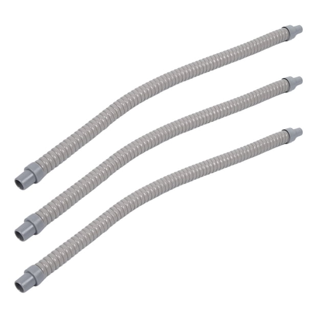 Manguera de Tubo de Drenaje de Agua de Plástico de 3 Pieza de 60 cm de Largo para Aire Acondicionado Gris