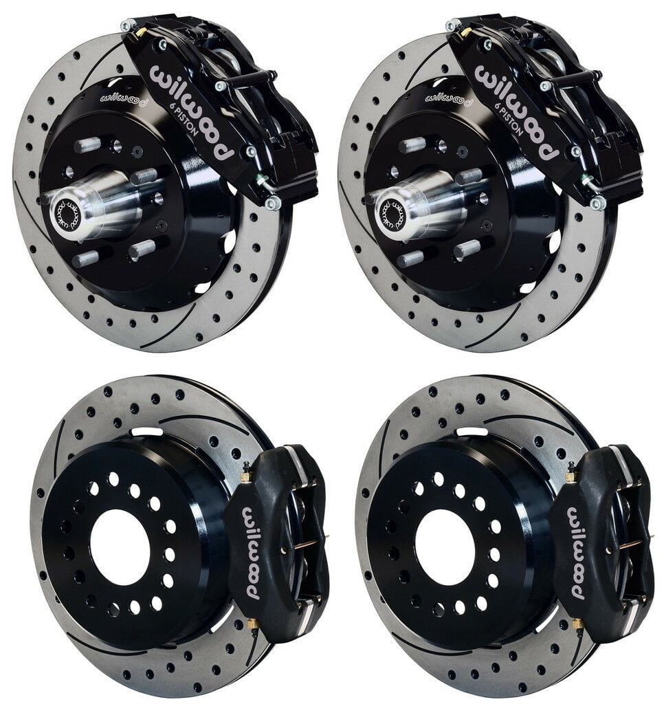 NEW WILWOOD FRONT & REAR DISC BRAKE KIT WITH BRAKE LINES,13" DRILLED