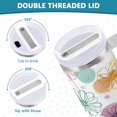 thumbnail image 5 of 40 oz Tumbler With Handle Stainless Steel Insulated Tumbler With Lid for Car Cup Holder Colored Outline Flower, 5 of 9