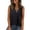 Black, variant on ZGRBOU Women's Summer Sleeveless Tank Tops V Neck Button Front Pleated Shirts Loose Casual Fashion Tunic Vest