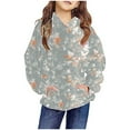 thumbnail image 3 of BLTIBY 2025 Toddler Baby Girls Boys Sweatshirts Hoodies Autumn Spring Leaf Printed Infant Pullover Crewneck Blouse Long Sleeve Top Fashion Casual Clothes Blue 13-14 Years, 3 of 8
