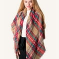 thumbnail image 5 of Bufanda clásica de cuadros escoceses con borlas para mujer, cálida, suave, gruesa, grande, para otoño e invierno, 5 of 5