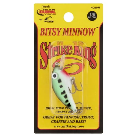 Strike King Bitsy Minnow Baby Bass Fishing Lure, 1/8