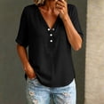 thumbnail image 5 of Only Moment Womens Tops Short V Neck Summer Sweater Spring Tunic Dressy Casual Blouses Business Cute Trendy Short Sleeve Shirt 2026 Fashionably Late Mom Black,S, 5 of 6