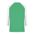 thumbnail image 4 of Hearthz 3/4 Sleeve Tops for Women V Neck Baseball Jersey Color Block Going Out Tops for Women Fall Ladies Tops and Blouses, 4 of 7
