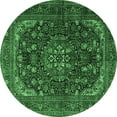 thumbnail image 1 of Ahgly Company Indoor Round Medallion Emerald Green Traditional Area Rugs, 4' Round, 1 of 4