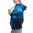 thumbnail image 2 of Disketp Ice Blue Fire Wolf Womens Casual Hoodies Crew Neck Long Sleeve Sweatshirts Pullover Tops-Small, 2 of 7