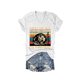 thumbnail image 1 of Camisetas de Manga Corta para las Mujeres, Estampado de Moda Cuello en V Camiseta Superior, Casual Fuera de la Blusa de Poliéster Ligero, 1 of 2