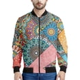 thumbnail image 3 of Chaqueta con estampado 3D de retazos bohemios para hombre, sudaderas con estampado floral étnico, tops de manga larga, abrigos con cremallera para primavera y otoño, 3 of 5