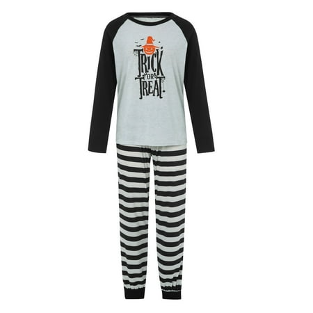 

Yuemengxuan Christmas Kids-Parent Pajamas Set Long Sleeve Tops Stripe Pants