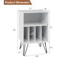 thumbnail image 2 of CRXX Record Player Stand, White Turntable Stand Holds up to 150 Albums, Mid-Century Vinyl Storage Cabinet Table with Metal Legs, Record Player Holder End Table for Bedroom Living Room, 2 of 10