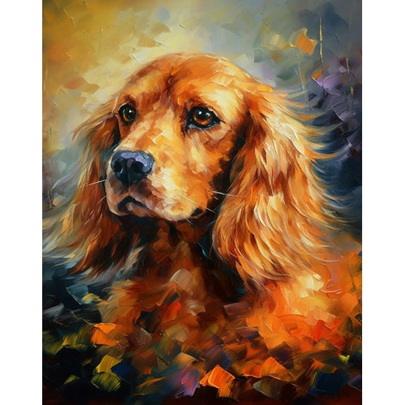 Paint by Numbers Kit for Adults -Cocker Spaniel (2) - on Canvas with Brushes Acrylic Pigment DIY Oil Painting for Home Wall Decor (40x50cm/16x20 inch)-
