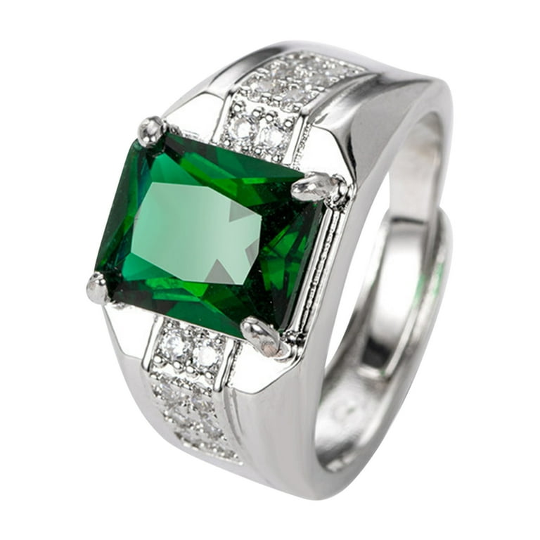 Green Diamond Ring Men