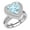 Aquamarine, variant on Collection 8mm Heart Blue Sapphire & Round White Diamond Double Halo Engagement Ring Set for Women (0.65 ctw, Color I-J, Color I2-I3) in 10K Rose Gold, Size 9.5