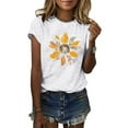 thumbnail image 2 of Women Floral Printed Casual Short Sleeve O Neck T Shirt Summer Loose Blouse Tops, 2 of 4
