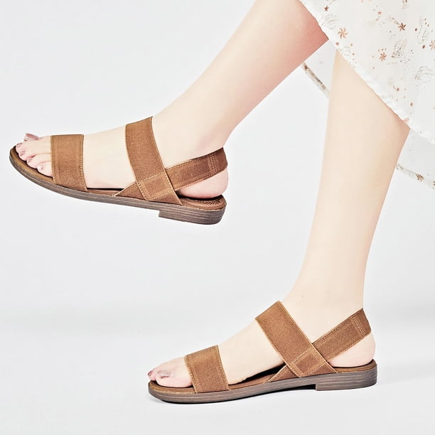 Sandalias Planas Para Mujer Veittes | Sandalias Cruzadas De Verano | Cuero Suave, Suela Antideslizante | Ideales Para Playa Y Paseos