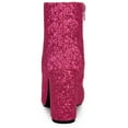 thumbnail image 3 of Unique Bargains Women's Glitter Pointed Toe Block Heeled Ankle Chelsea Boots, 3 of 6