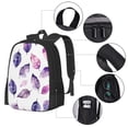 thumbnail image 4 of Large Capacity Backpack 16.5×12.5×5.5in Widened Shoulder Strap Design Main Bag Large Top Handle Belt Adjustable Shoulder Strap Watercolor Seamless Pattern With Leaves (2), 4 of 8