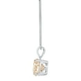 thumbnail image 3 of 1.0 ct Brilliant Round Cut Solitaire Simulated Champagne 18K White Gold Pendant with 18" Chain, 3 of 4