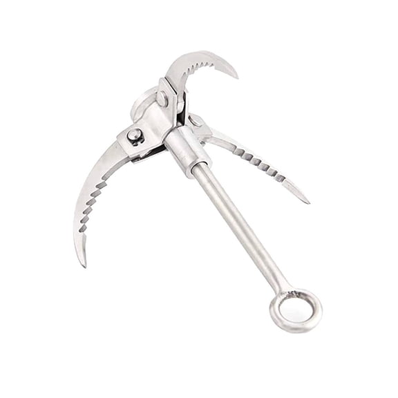 Grappling Hook Gravity Rock Climbing Hooks Folding Carabiner Claws Stainless Steel Anchor for Climbing, Fishing, Hiking, Tree Limb Removal