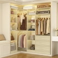 thumbnail image 2 of Homieasy 63.2" L X 39.2" W X 80" H Corner Closet System,Freestanding Closet Organizer System With 2 Drawers & 12 Shelves,Sturdy Walk in Closet Kit,for Bedroom, Entryway, Mudroom, Modern,White Oak, 2 of 7